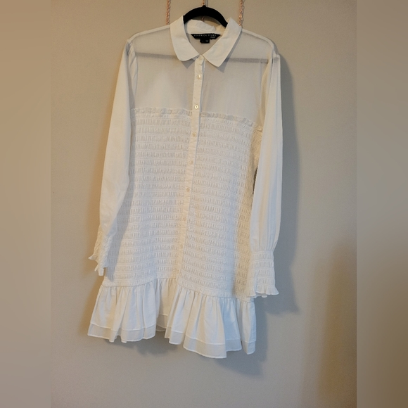 Veronica Beard Kelsey smocked cotton dress size 12